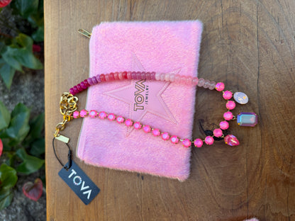 GLITTERBELLE ELECTRIC PINK FROST NECKLACE