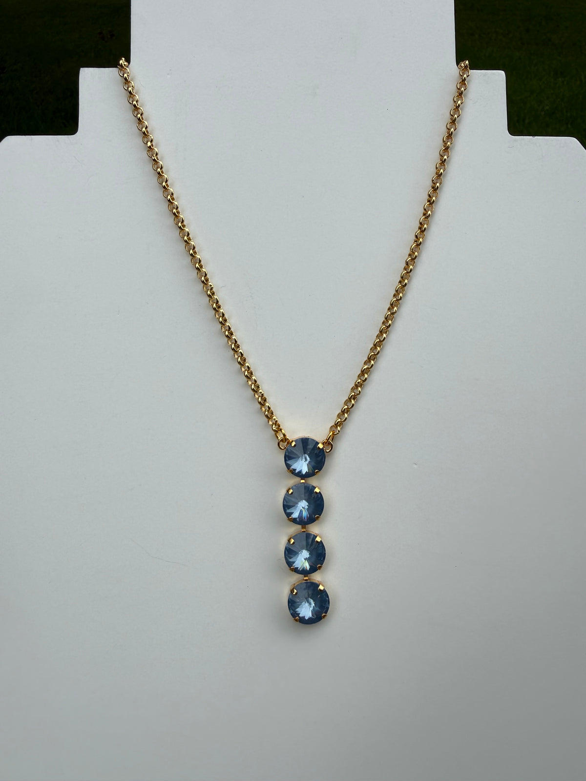 WETSTONE: Denim Blue Noir Drop Necklace