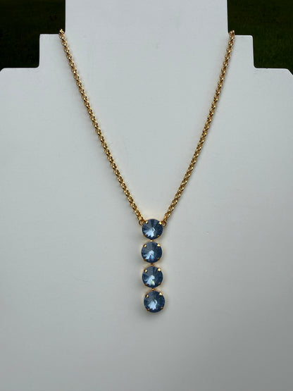 WETSTONE: Denim Blue Noir Drop Necklace