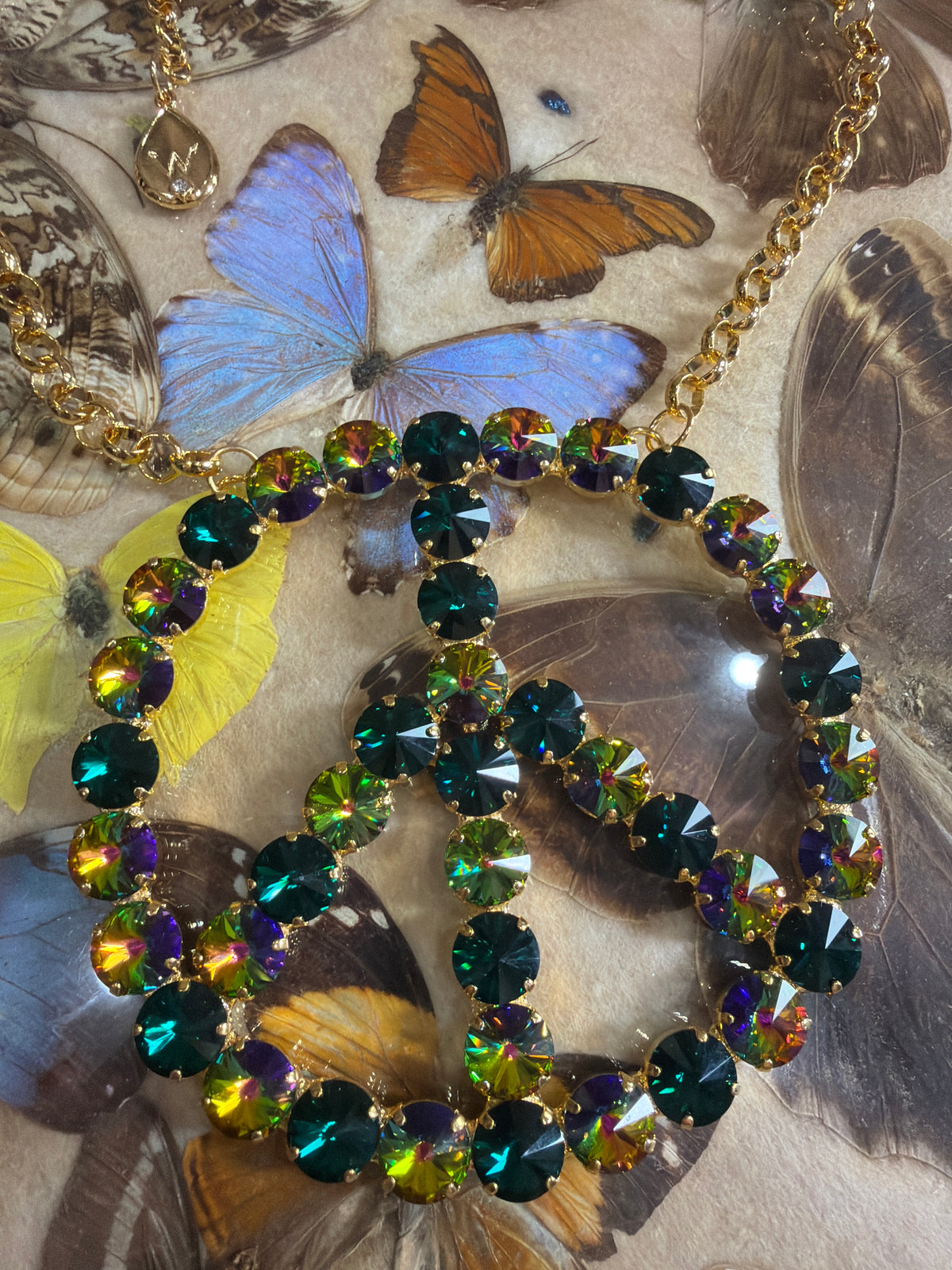 WETSTONE: PEACOCK STRUT Peace Sign Necklace