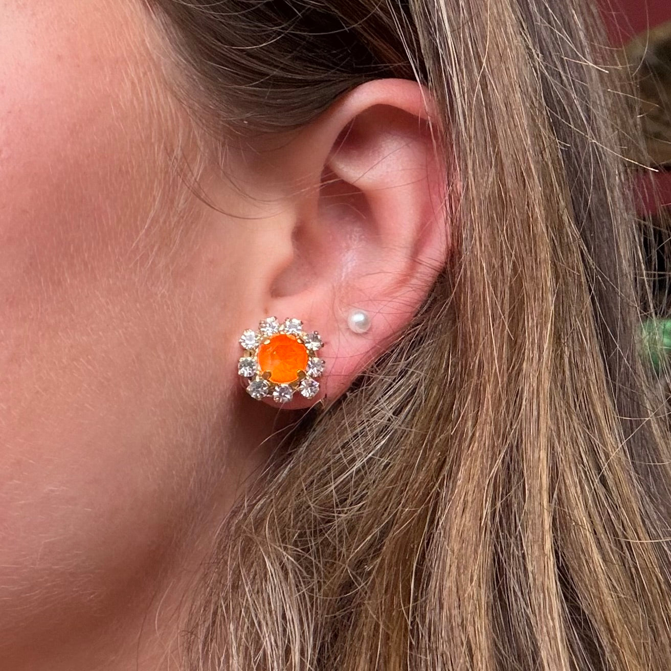 ELECTRIC ORANGE DAISY MAE EARRINGS