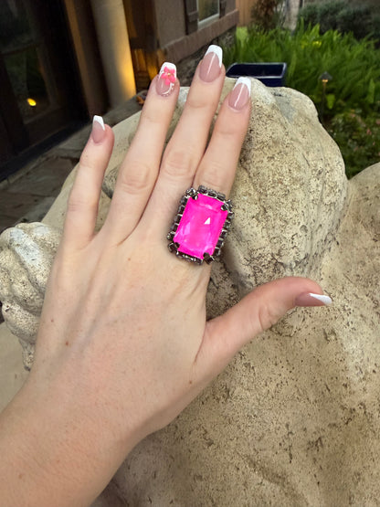 WETSTONE: Electric Pink Femme Fatale Ring