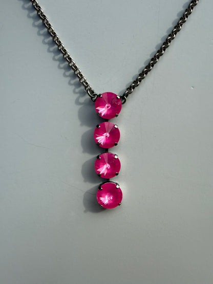WETSTONE: Antique Electric Pink Noir Drop Necklace