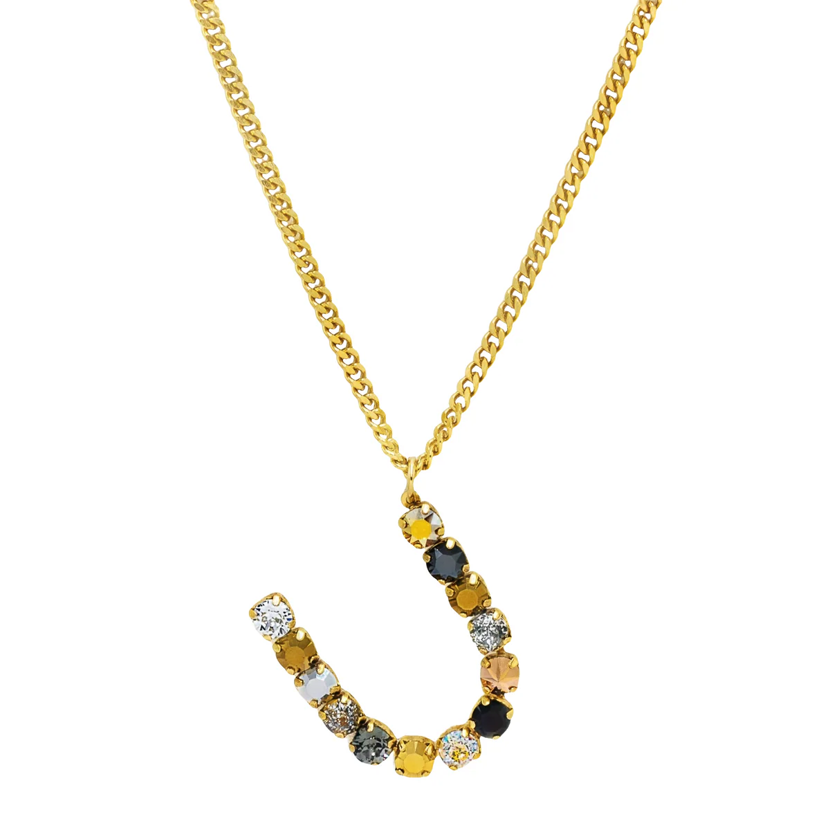 MONOGRAM NECKLACE IN COLORS IN METALLICS (ALPHABET)