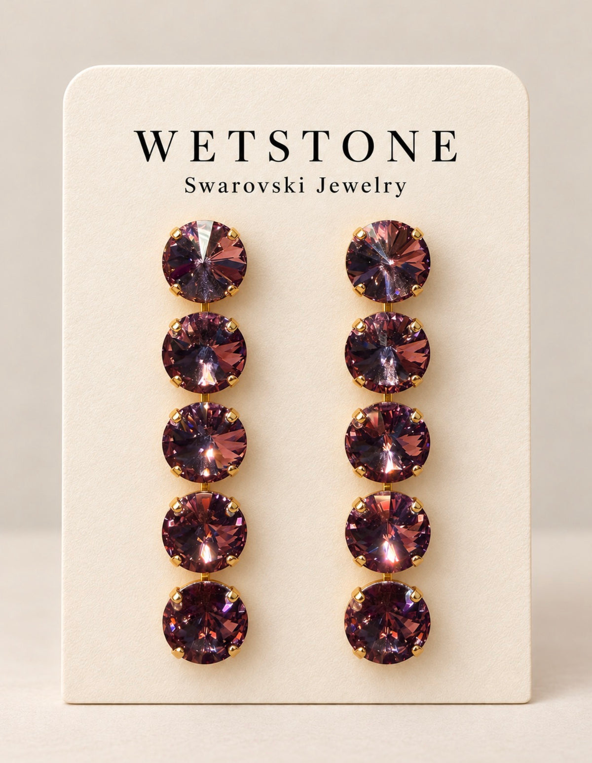 WETSTONE: Light Amethyst 5- Drop Earrings