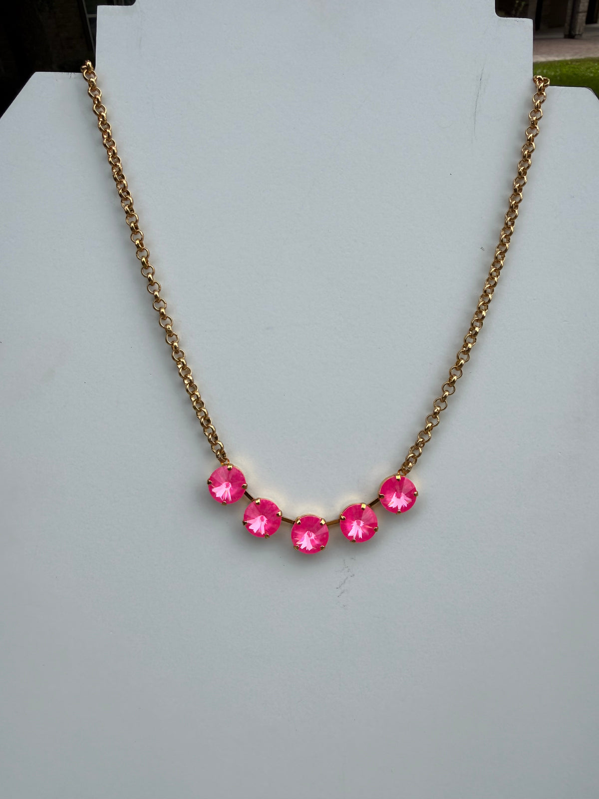 WETSTONE: Electric Pink Puddle Jumper Necklace