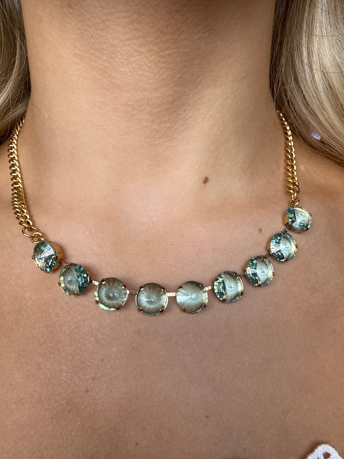 Mini Sofia Necklace in Fairy Dust/ Unfoiled Aqua Bohemia