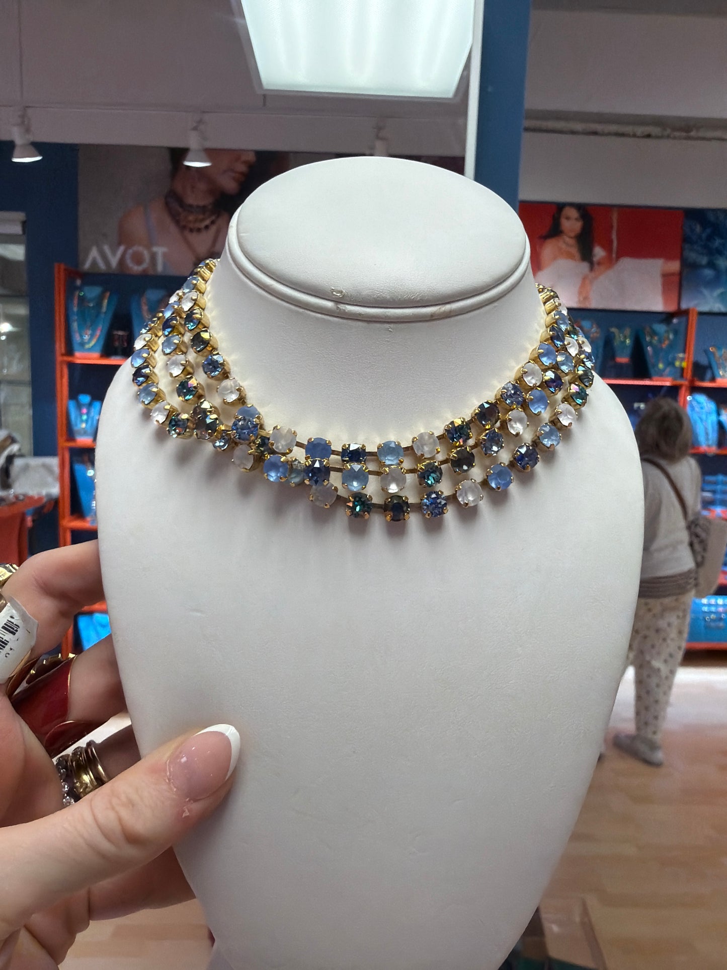 Gold aqua multi Sarina Necklace