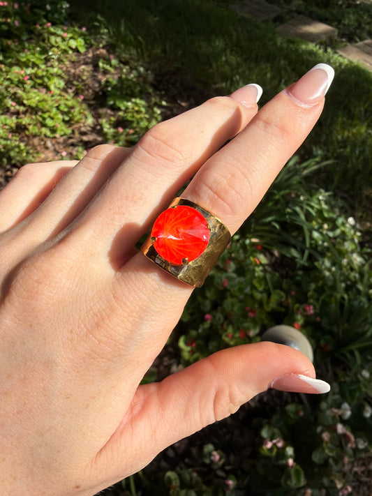 WETSTONE: Electric Orange Toadie Ring