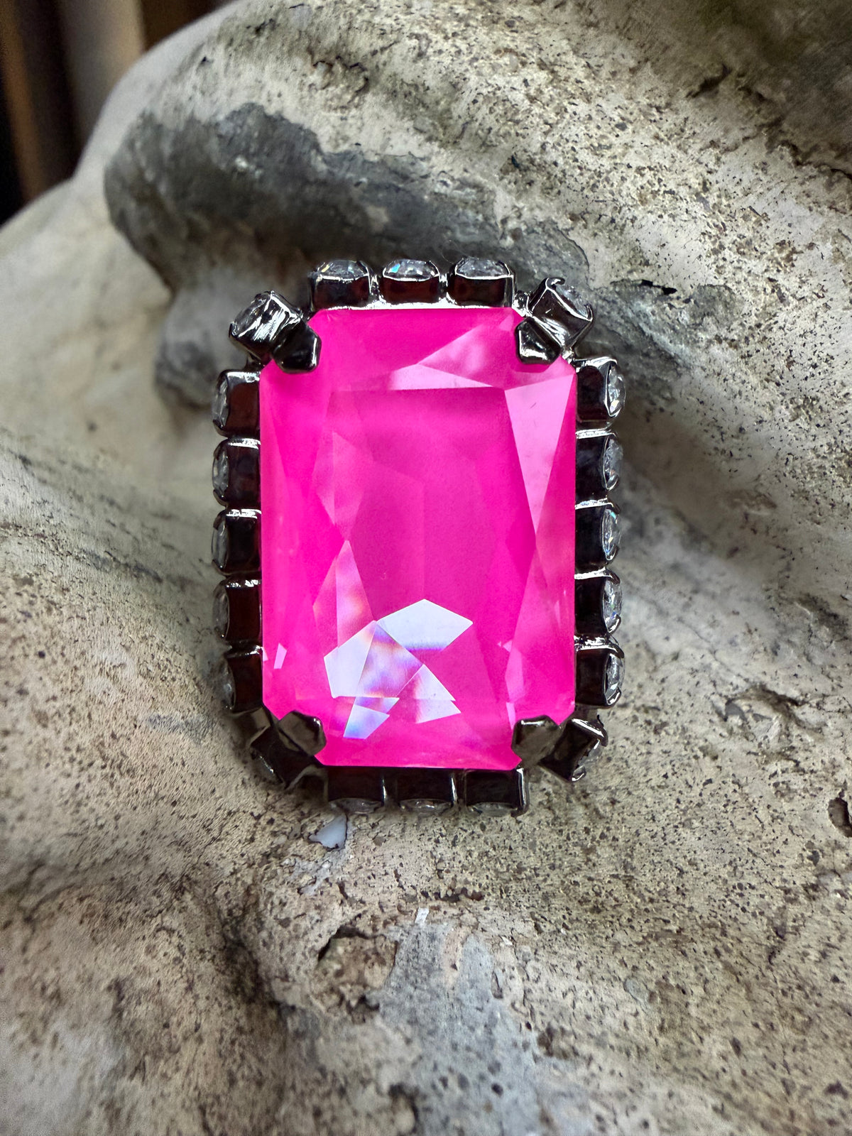 WETSTONE: Electric Pink Femme Fatale Ring