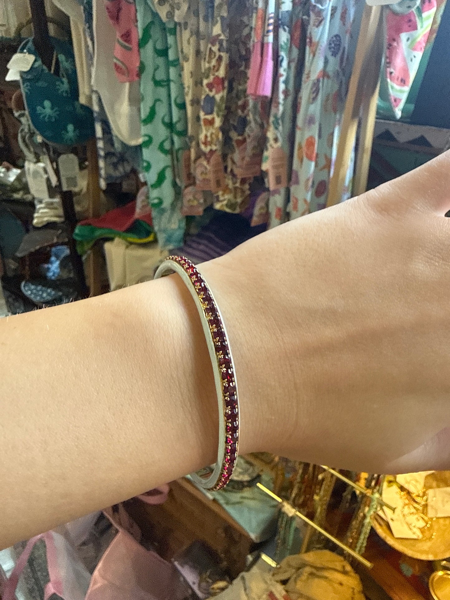 Ruby And Light Blue Helly Bangle