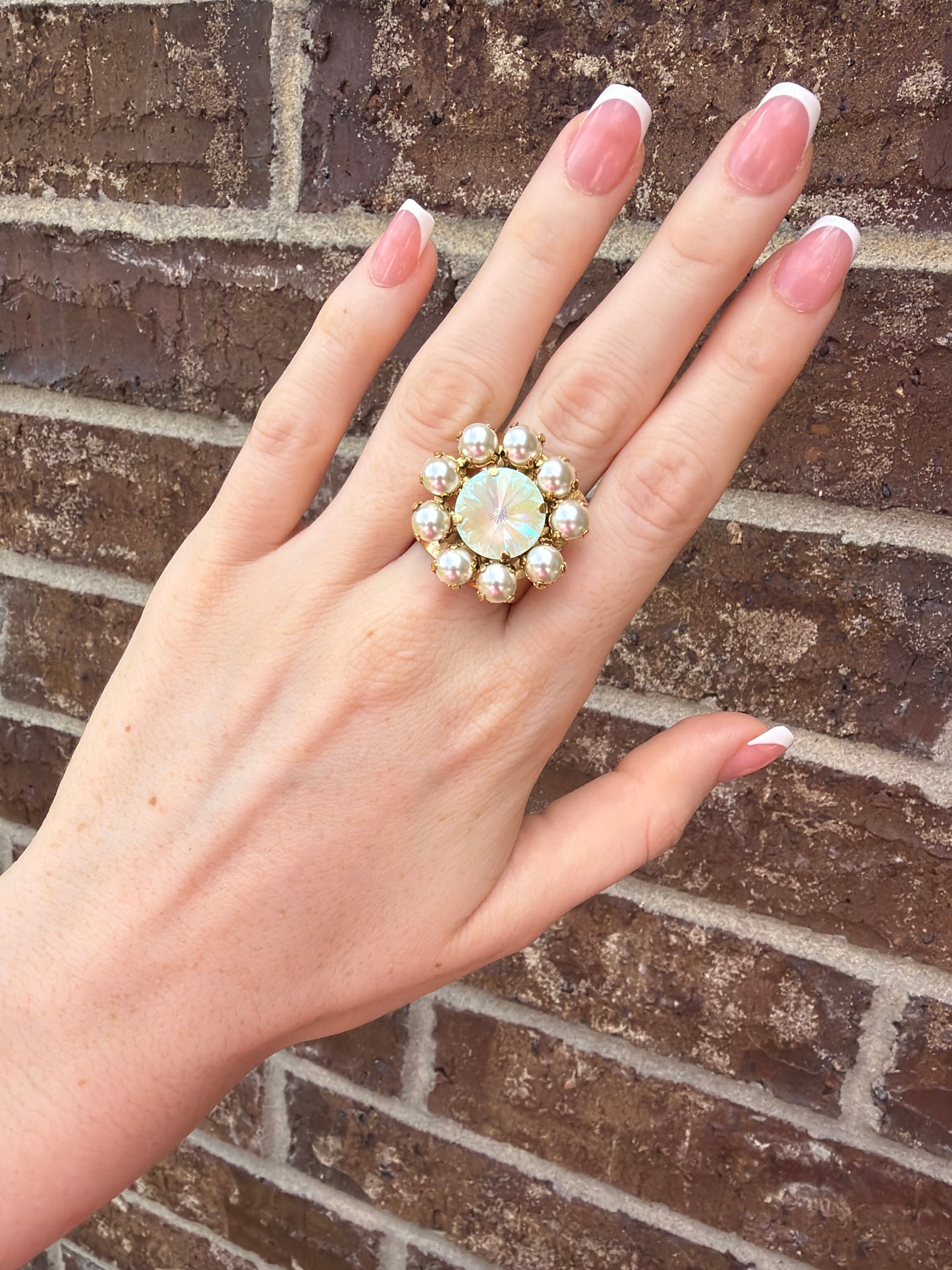 TWIGGY RING ULTRA MINT W PEARLS