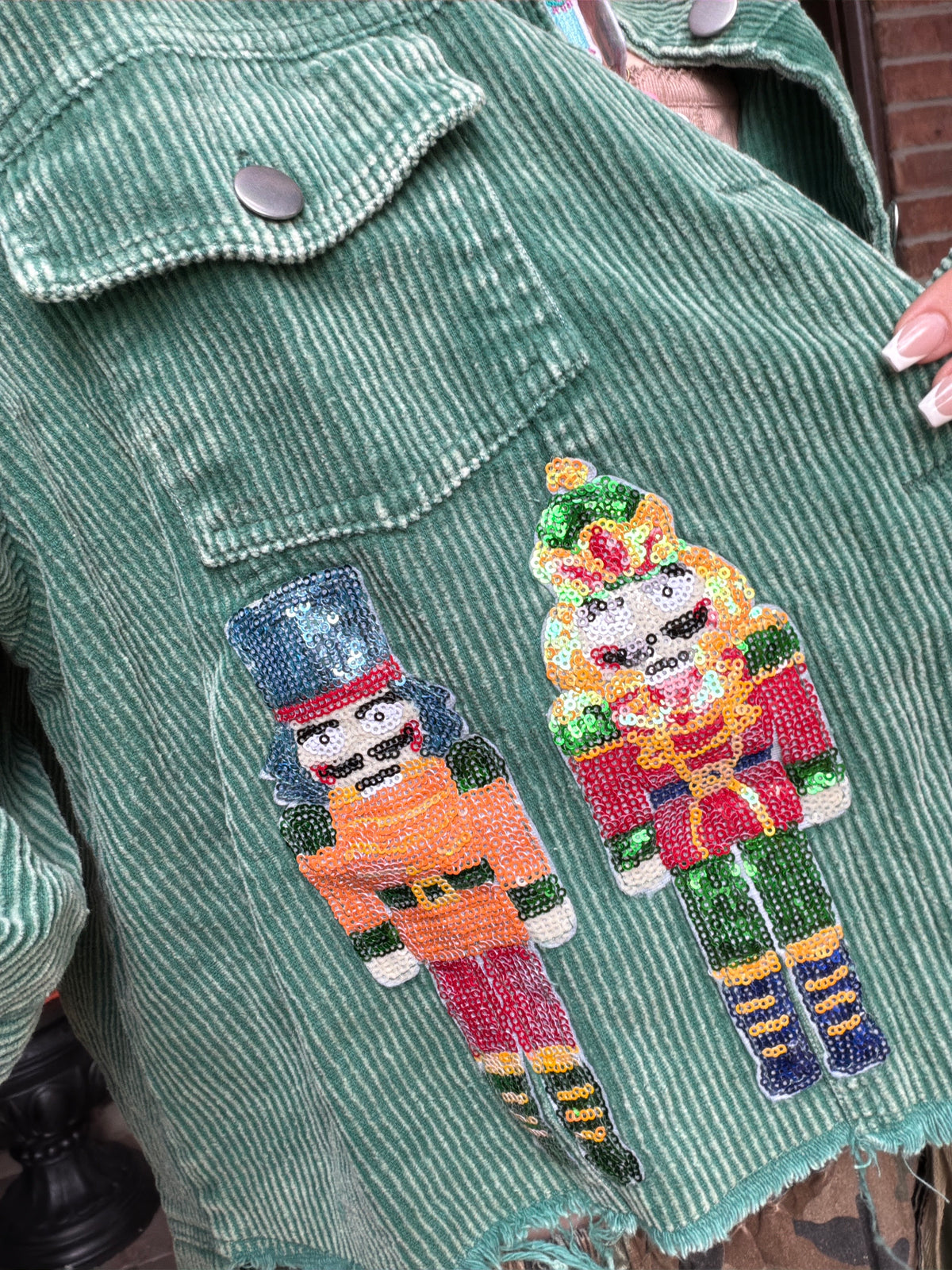NUTCRACKERS EMBROIDERY CHRISTMAS CORDUROY JACKET