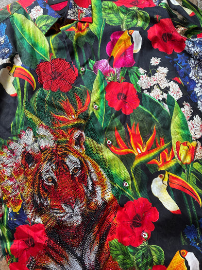 Hawaiian Tropics Tiger Button Down