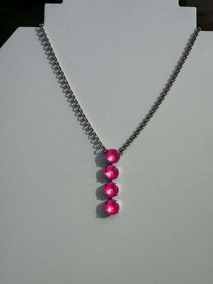 WETSTONE: Antique Electric Pink Noir Drop Necklace