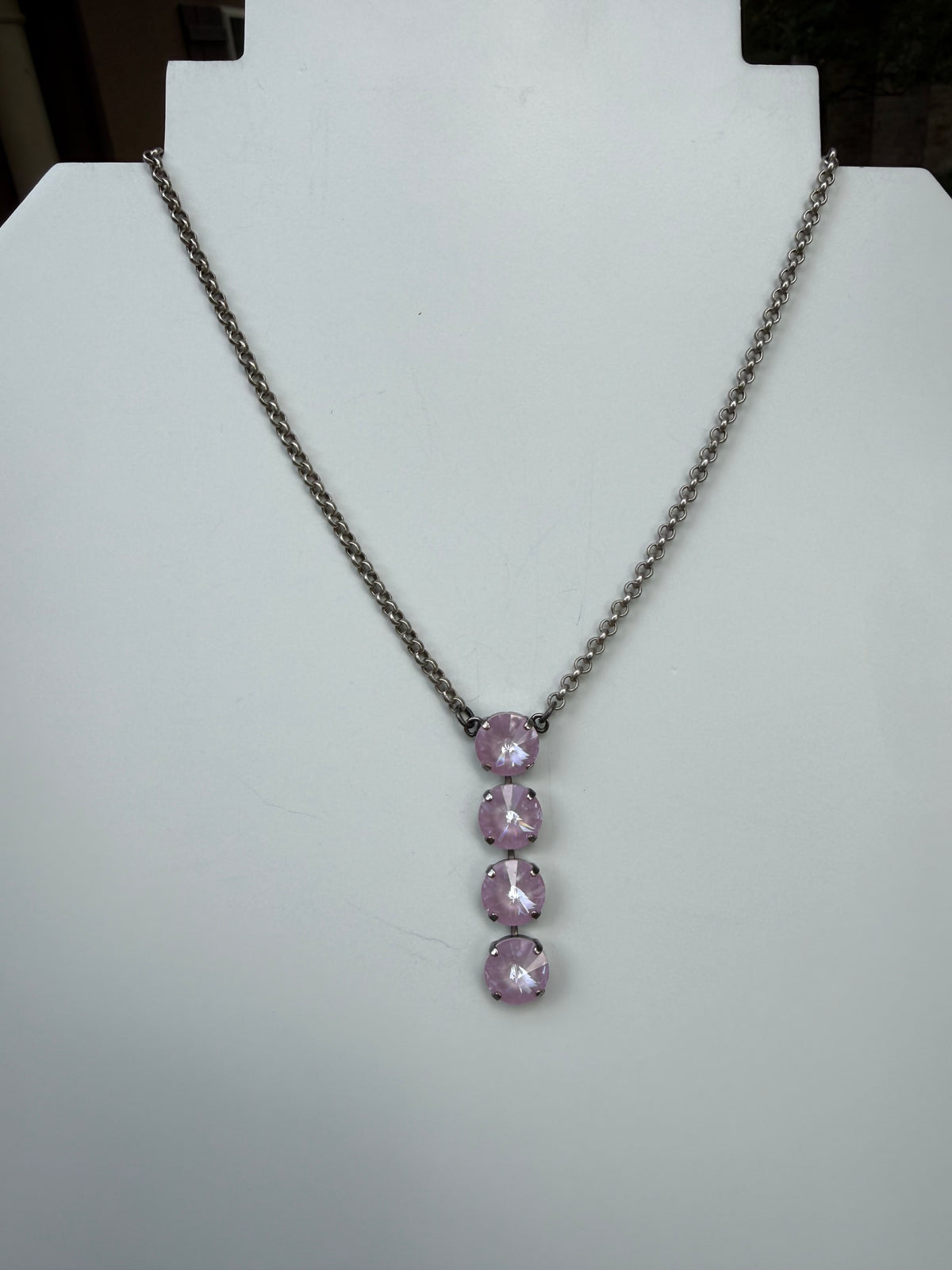 WETSTONE: Antique Dusty Rose Noir Drop Necklace