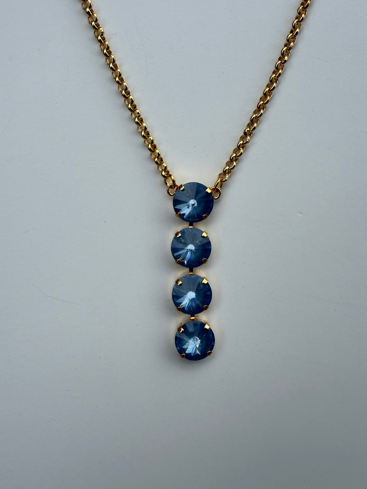 WETSTONE: Denim Blue Noir Drop Necklace