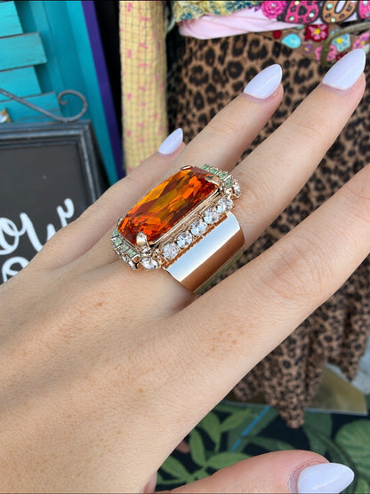 WETSTONE: Fire Orange Femme Fatale Ring