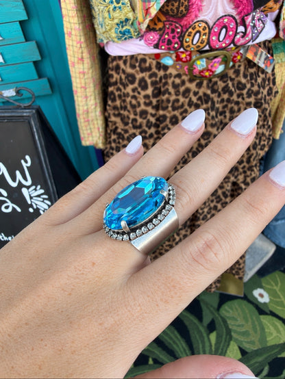 WETSTONE: Aqua marine Liz Taylor Ring