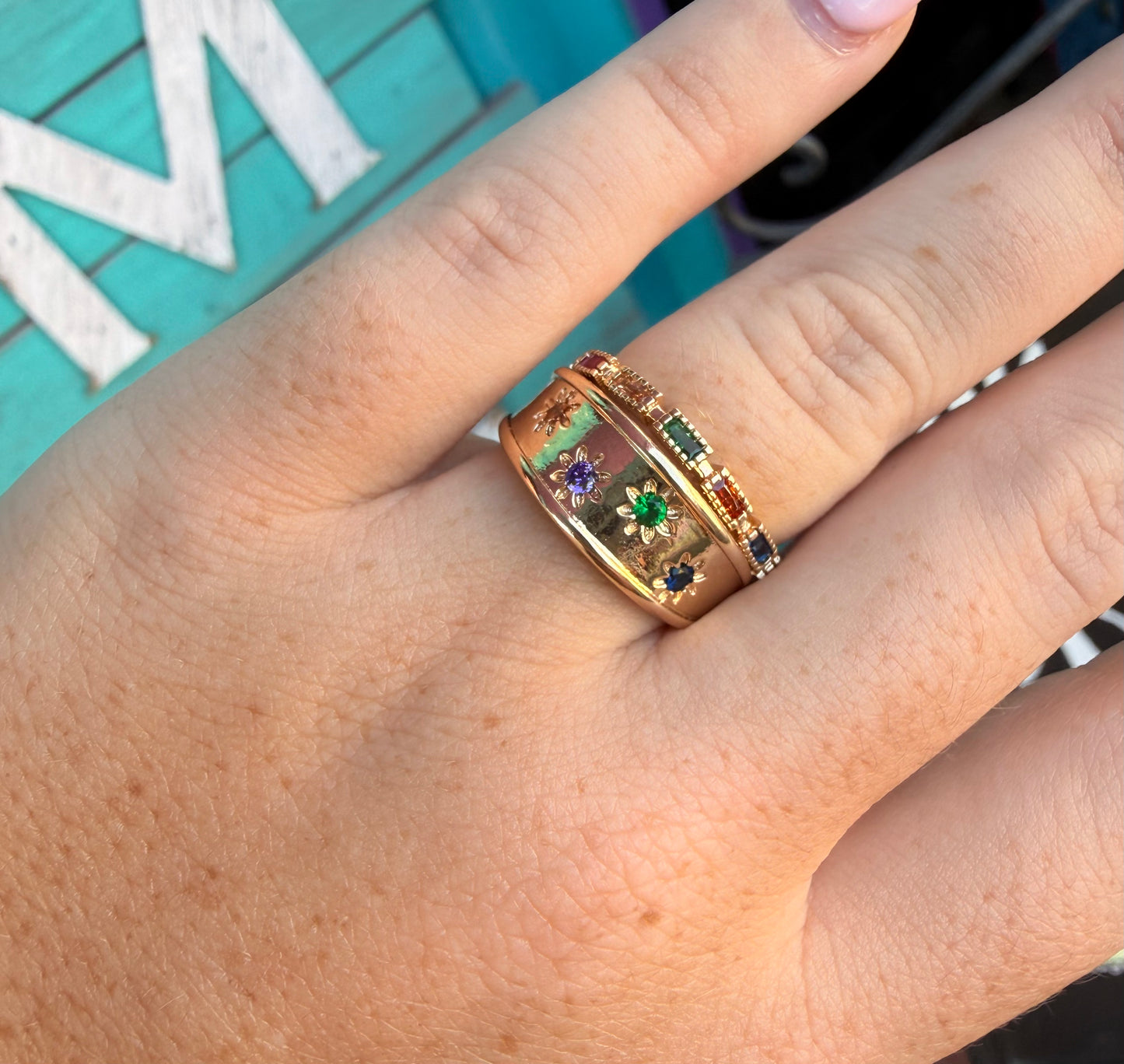 Be Your Own Magic Rainbow Crystal Ring Set