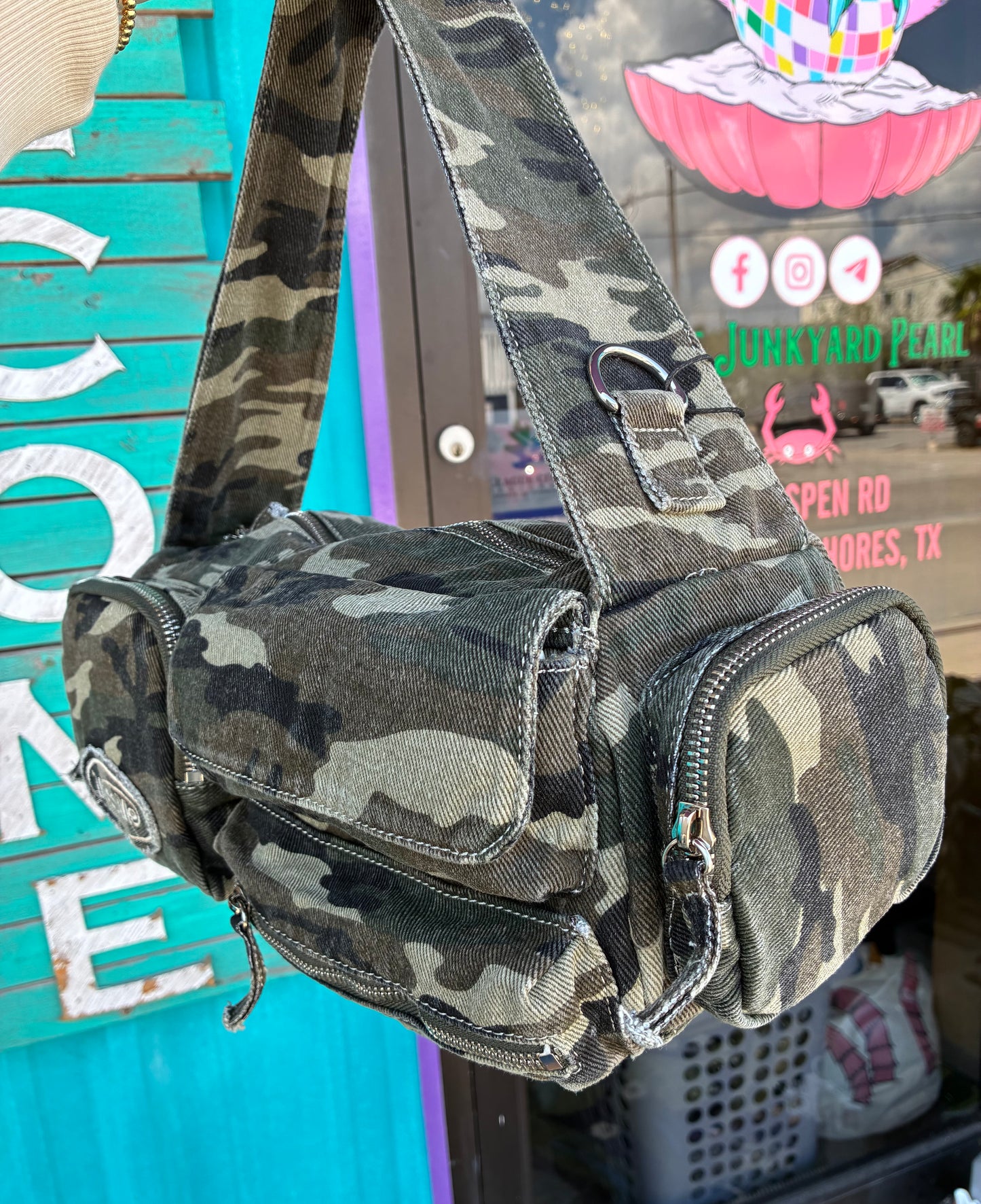 Miss Me Camo Cargo Shoulder Bag