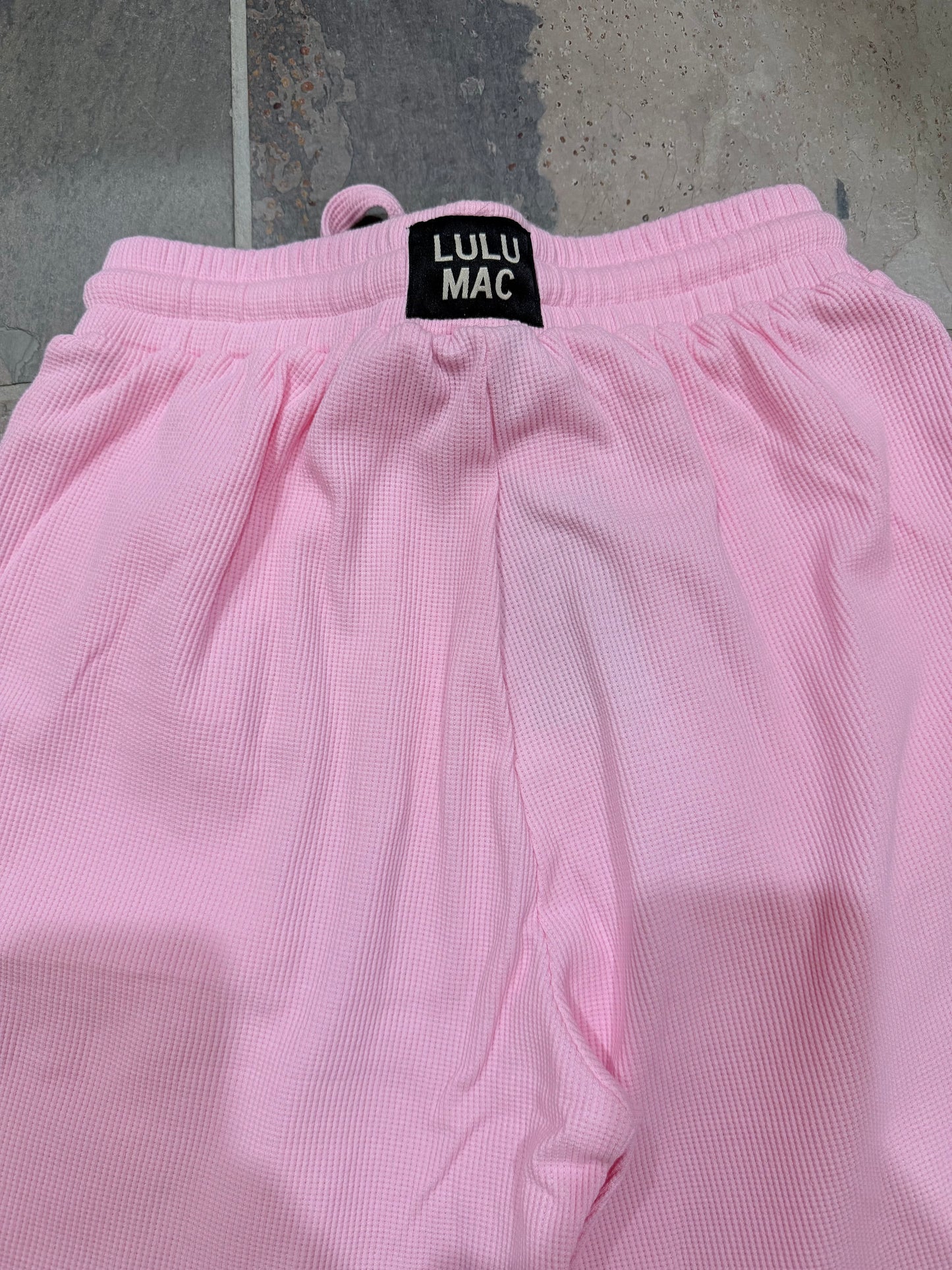 Pink Waffle Sweatpants