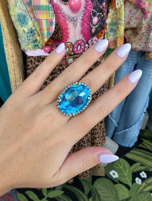 WETSTONE: Aqua marine Liz Taylor Ring