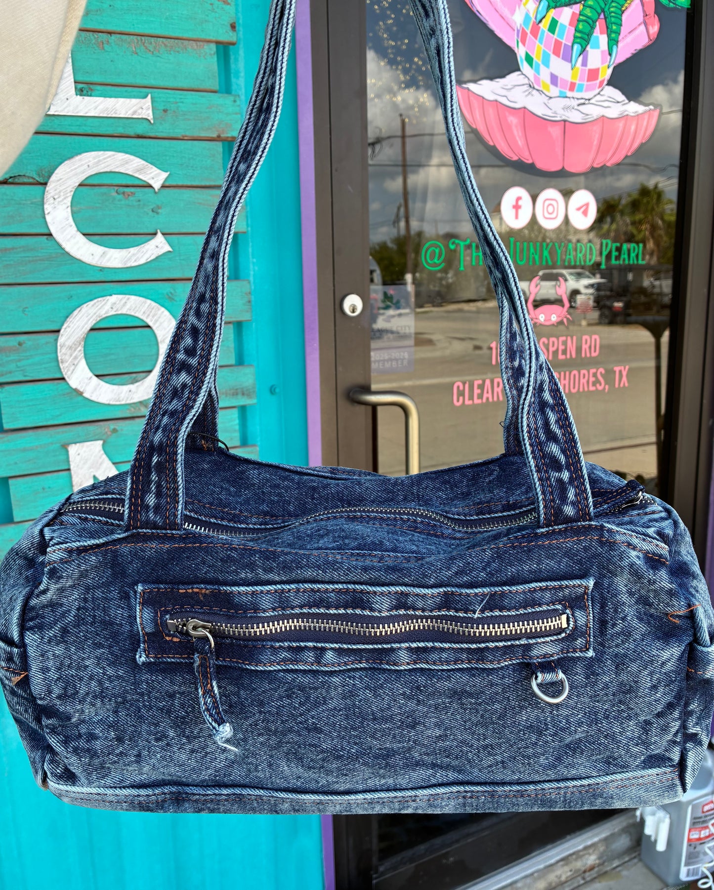 Denim Mini Duffle Bag