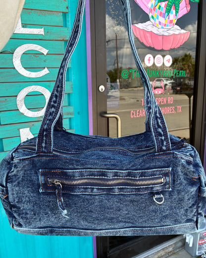 Denim Mini Duffle Bag