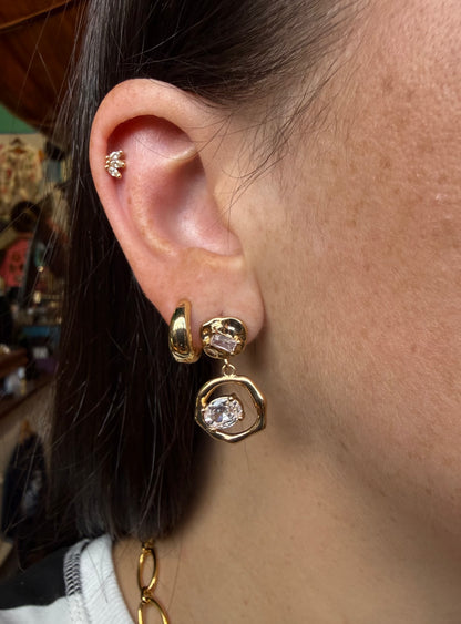 Organic Shape Crystal Earrings