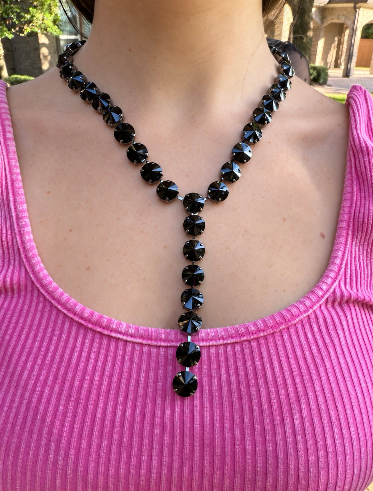 Wet Stone: Jet Black Mini lariat