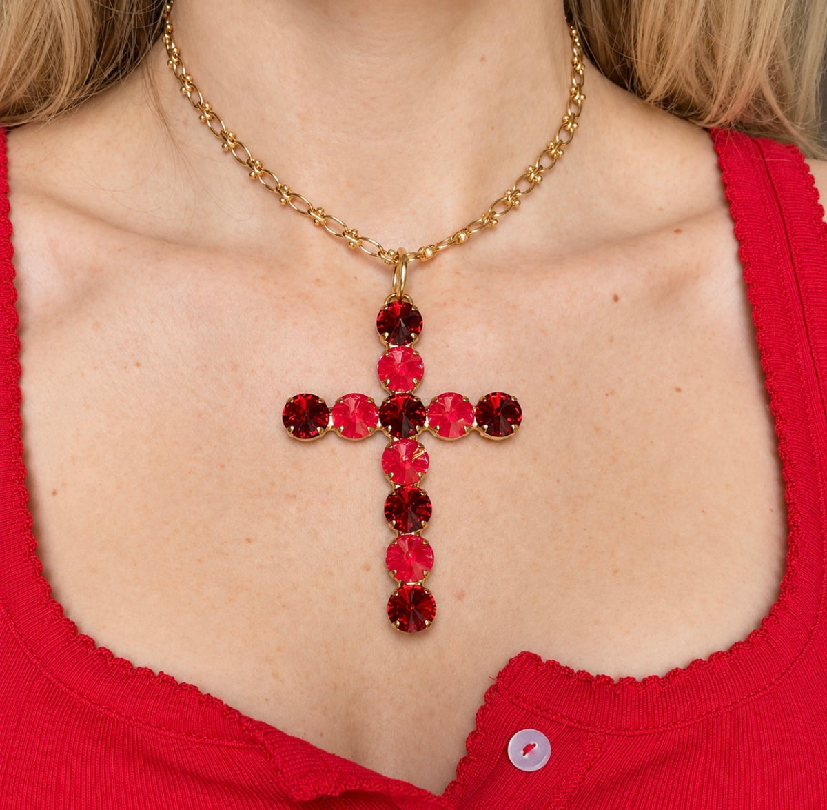 Poppy Delite Gold Cross Necklace