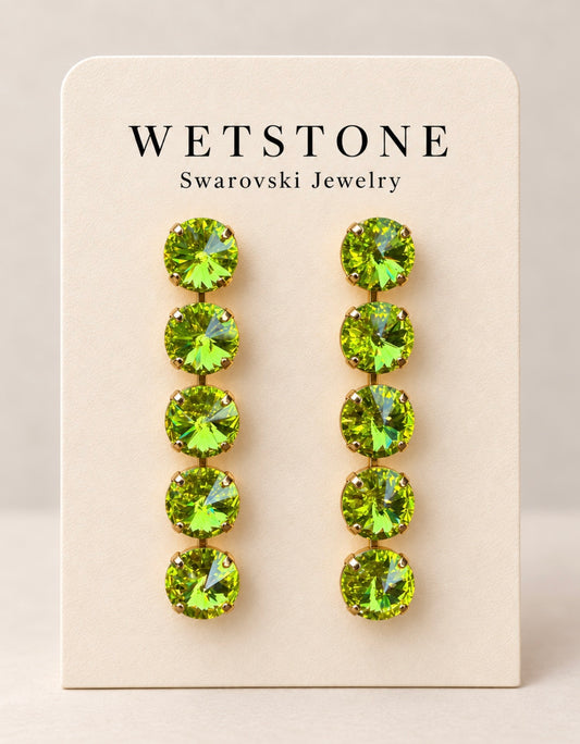 WETSTONE: Chartreuse 5- Drop Earrings