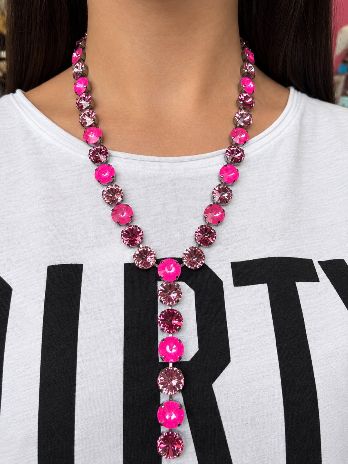 WETSTONE: Showgirl Antique Silver Lariat Necklace
