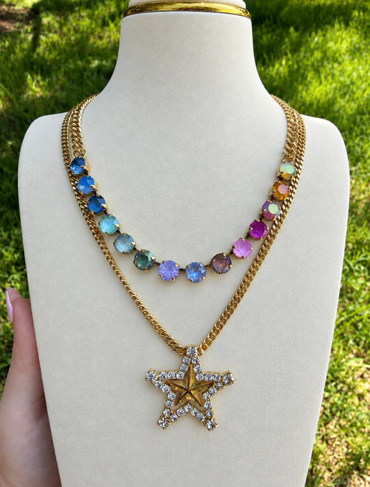 Layered Star Necklace in Fairy Dust