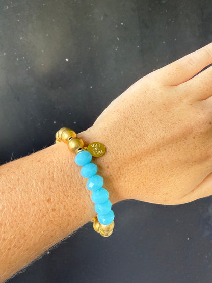 Aqua Crystal Margaret Stretch Bracelet