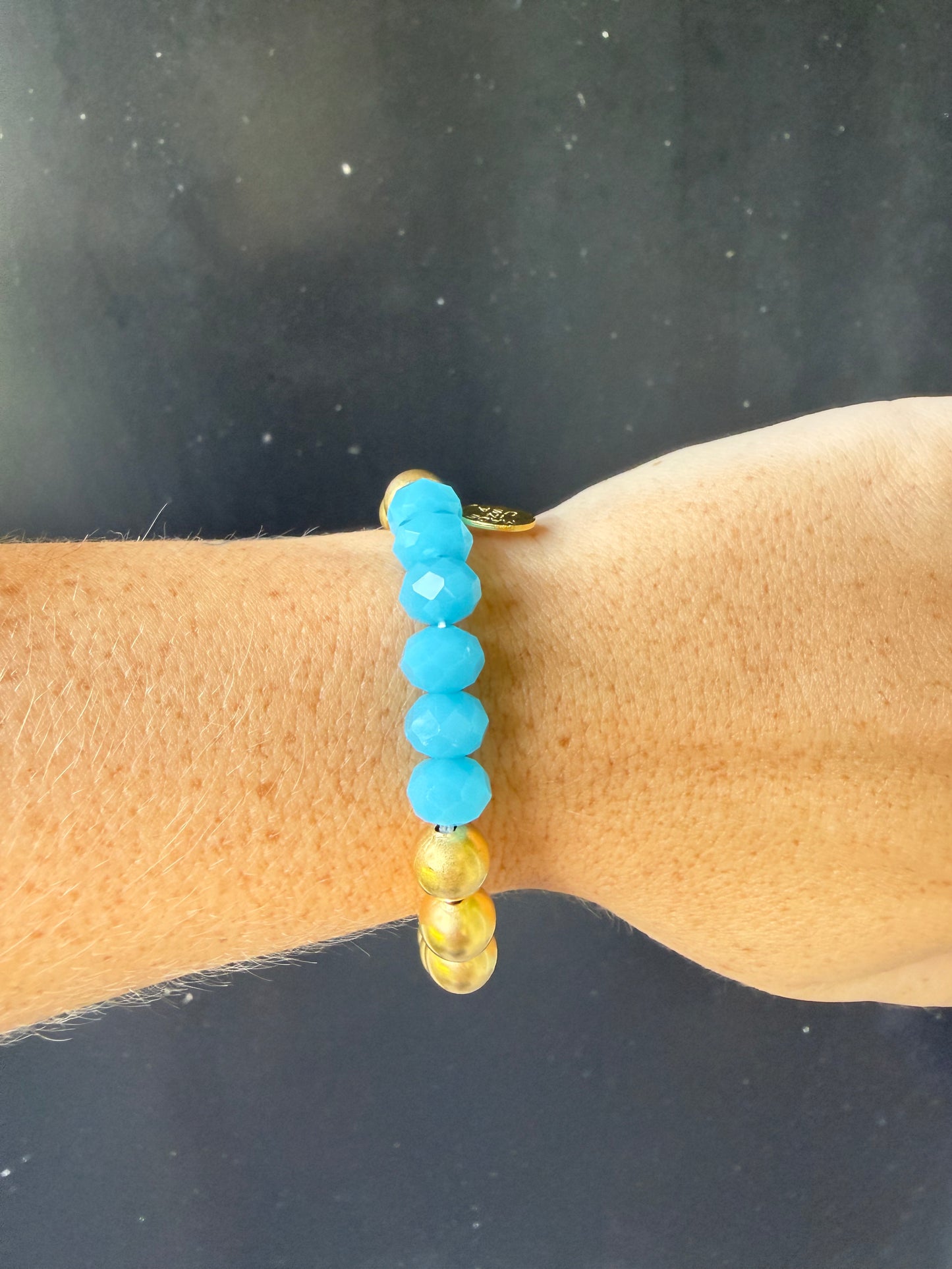 Aqua Crystal Margaret Stretch Bracelet