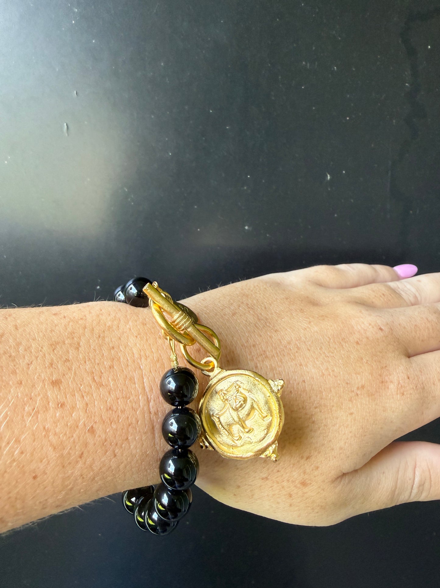 Bulldog Onyx Bracelet