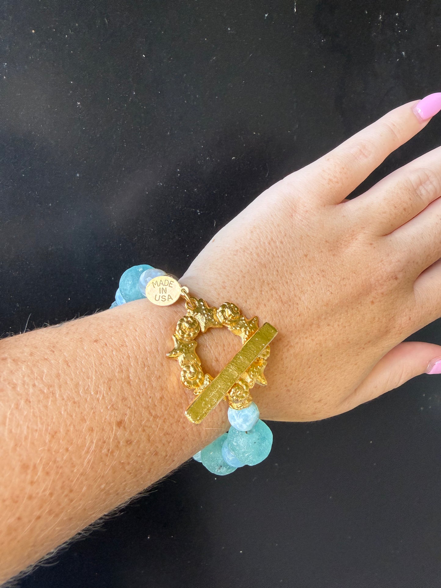 Sea Glass Toggle Bracelet
