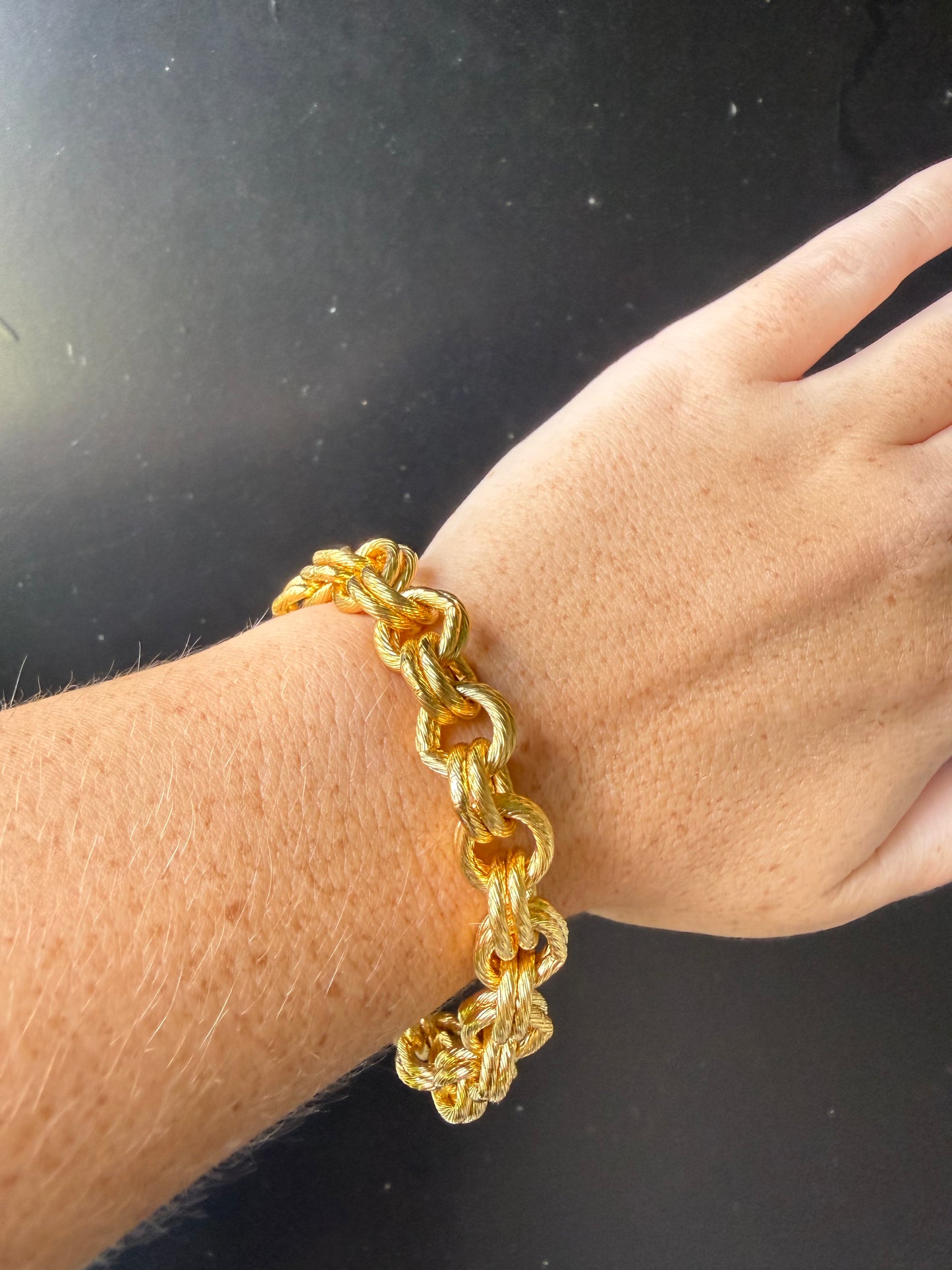 Gold Double Link Chain Bracelet