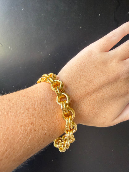 Gold Double Link Chain Bracelet