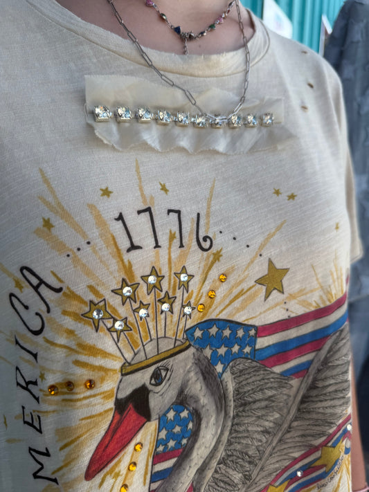 America Swan Tattered Tee