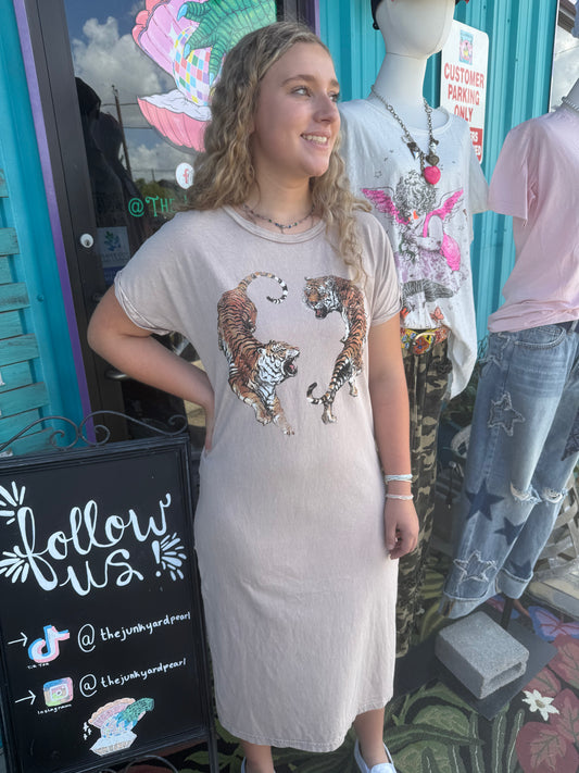 TWO TIGERS  PINK MINERAL GRAPHIC DRESS