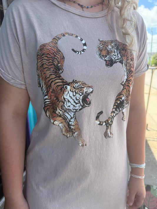 TWO TIGERS  PINK MINERAL GRAPHIC DRESS