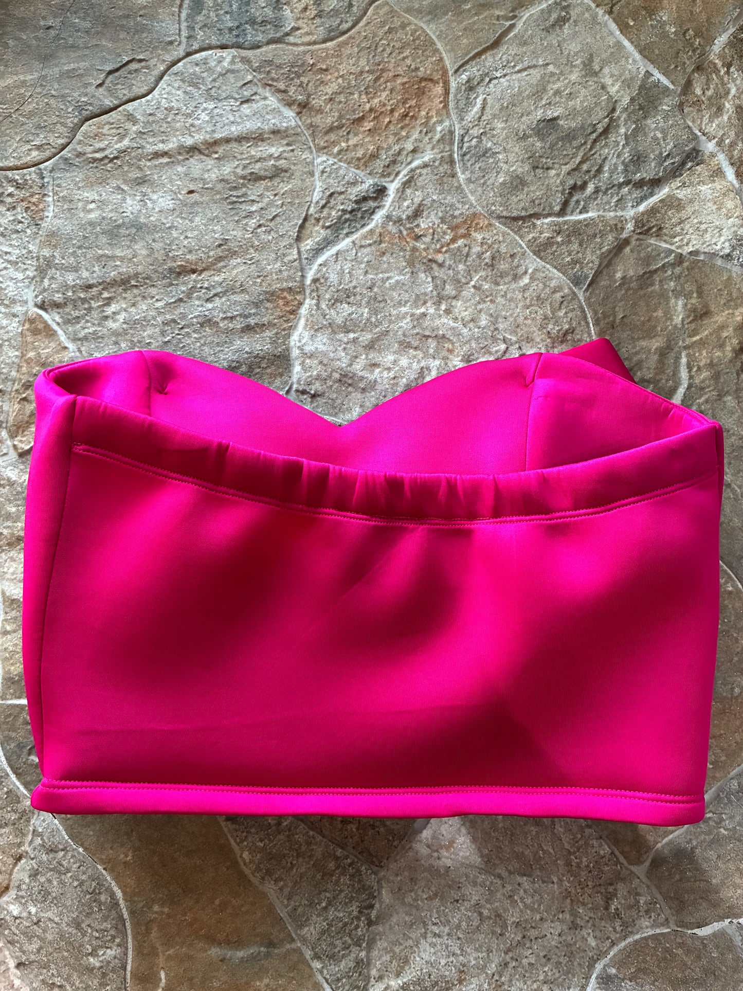Hot Pink Bow Strapless Top