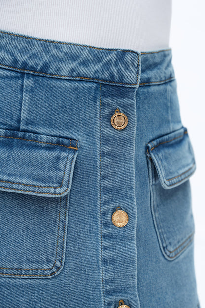 Ultra High Rise Rise Culottes Denim Skort