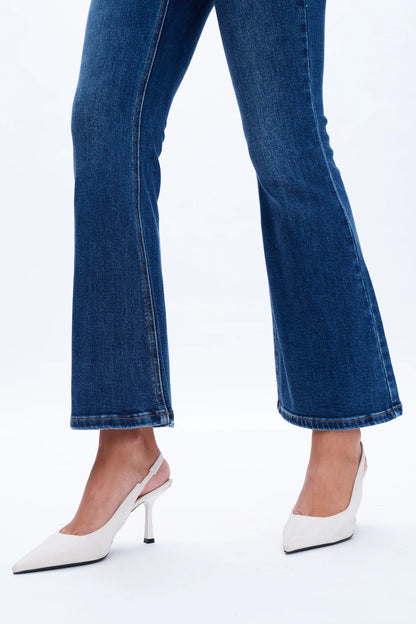 Deep Sea Mid Rise Flare Jeans
