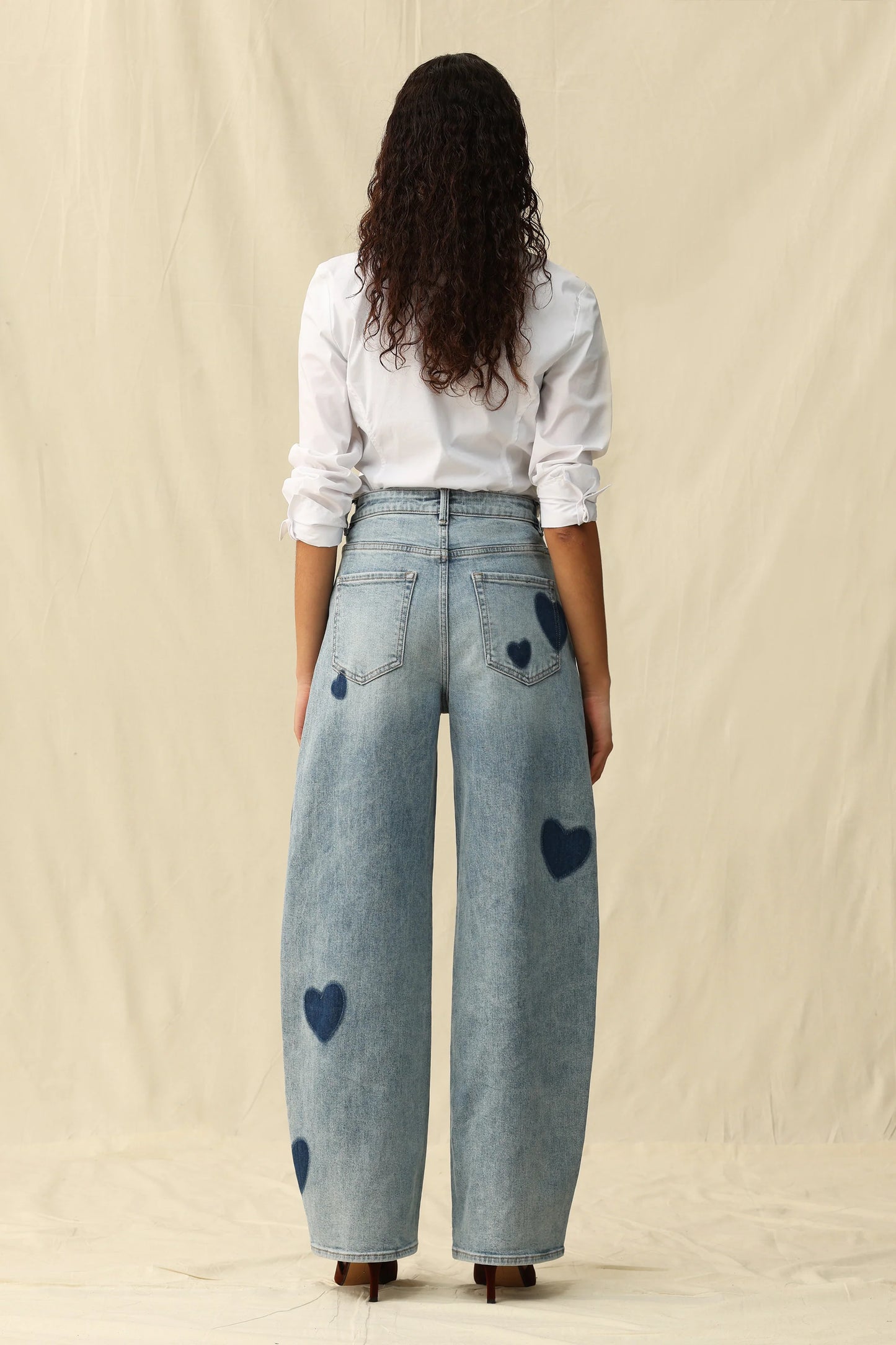 Rosalind Heart High Rise Barrel Jeans