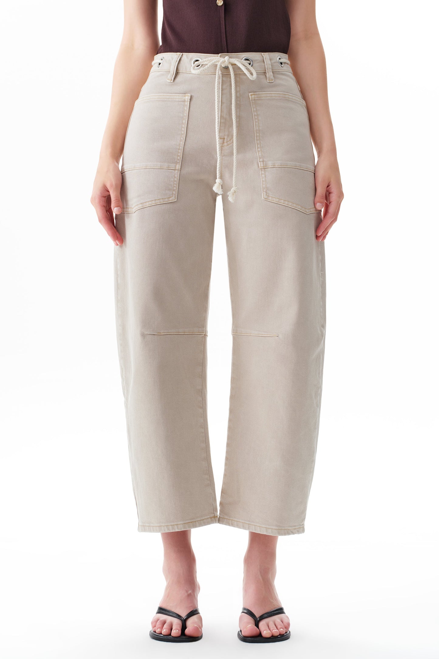 Greta High Rise Drawstring Barrel Pants