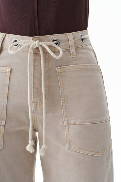 Greta High Rise Drawstring Barrel Pants